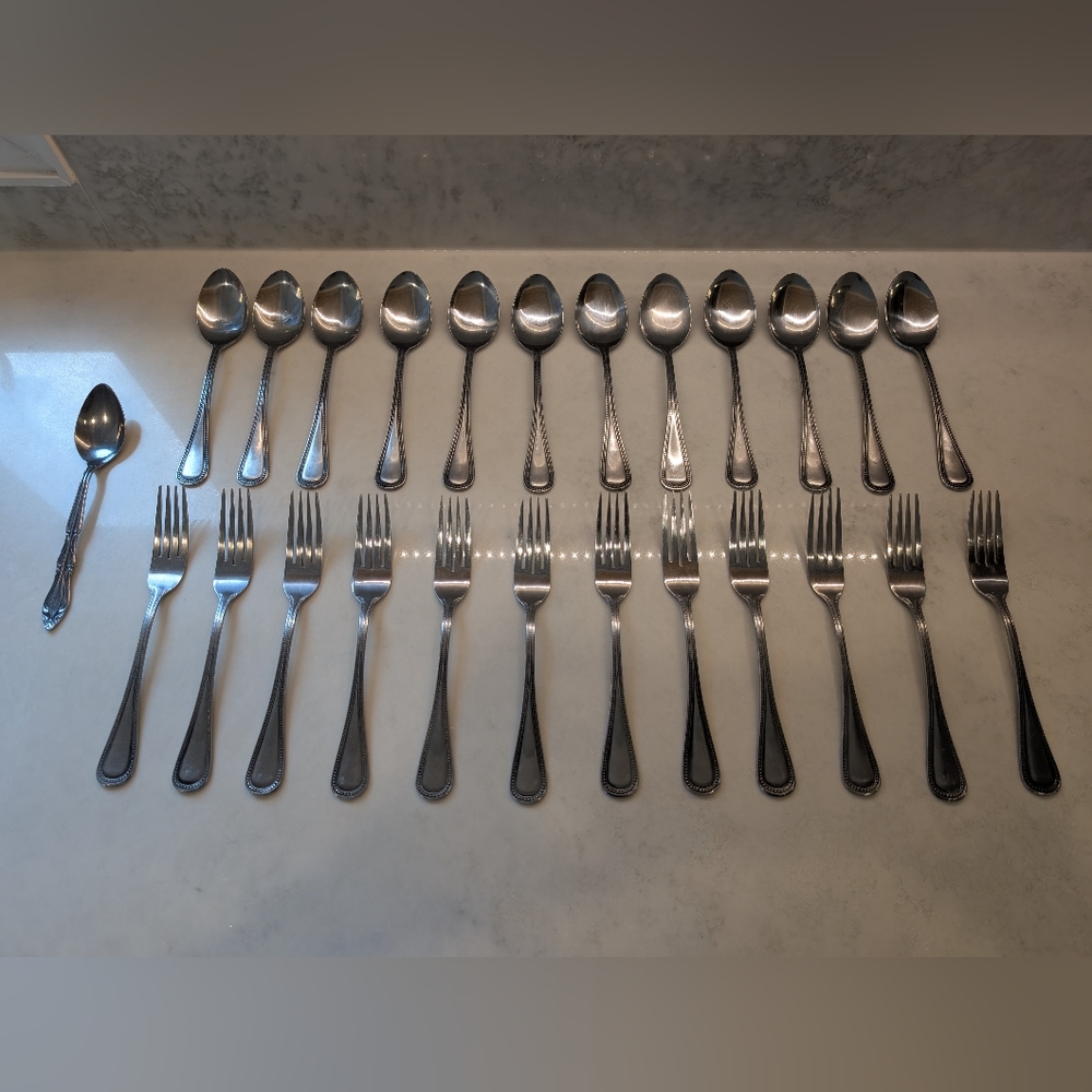 24 Ambassador Stainless Korea and 1 Japan National Stainless Vintage Flatware